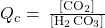 {Q}_{c}=\phantom{\rule{0.2em}{0ex}}\frac{{\left[{\text{CO}}_{2}\right]}}{{\left[{\text{H}}_{2}\right}{\text{CO}}_{3}]\right]}}