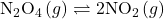 Rendered by QuickLaTeX.com {\text{N}}_{2}{\text{O}}_{4}\left(g\right)\rightleftharpoons{\text{2NO}}_{2}\left(g\right)