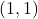 \ds \left(1,1\right)