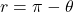 r=\pi-\theta
