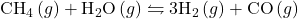 {\text{CH}}_{4}\left(g\right)+{\text{H}}_{2}\text{O}\left(g\right)\leftrightharpoons3{\text{H}}_{2}\left(g\right)+\text{CO}\left(g\right)