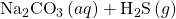 {\text{Na}}_{2}{\text{CO}}_{3}\left(aq\right)+{\text{H}}_{2}\text{S}\left(g\right)\phantom{\rule{0.2em}{0ex}}⟶\phantom{\rule{0.2em}{0ex}}