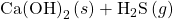 \text{Ca}{\left(\text{OH}\right)}_{2}\left(s\right)+{\text{H}}_{2}\text{S}\left(g\right)\phantom{\rule{0.2em}{0ex}}⟶\phantom{\rule{0.2em}{0ex}}