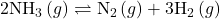 2{\text{NH}}_{3}\left(g\right)\stackrel{}{\rightleftharpoons}{\text{N}}_{2}\left(g\right)+3{\text{H}}_{2}\left(g\right)