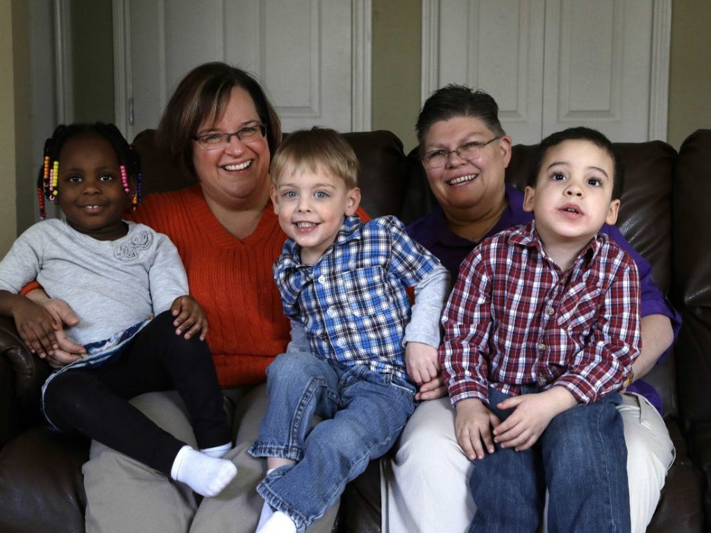 A family with two mums and three children