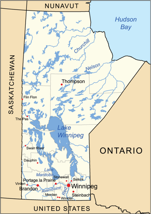 Map of Manitoba.