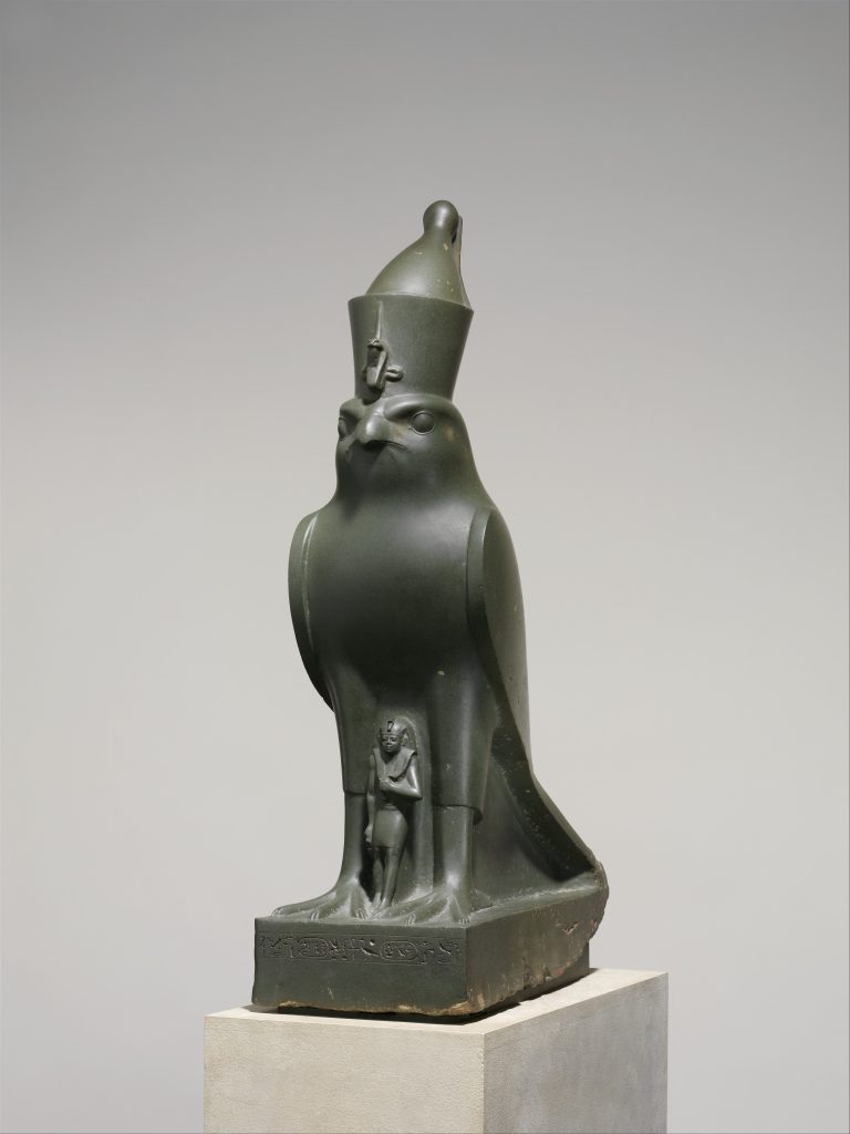 A statue of the Falcon God Horus