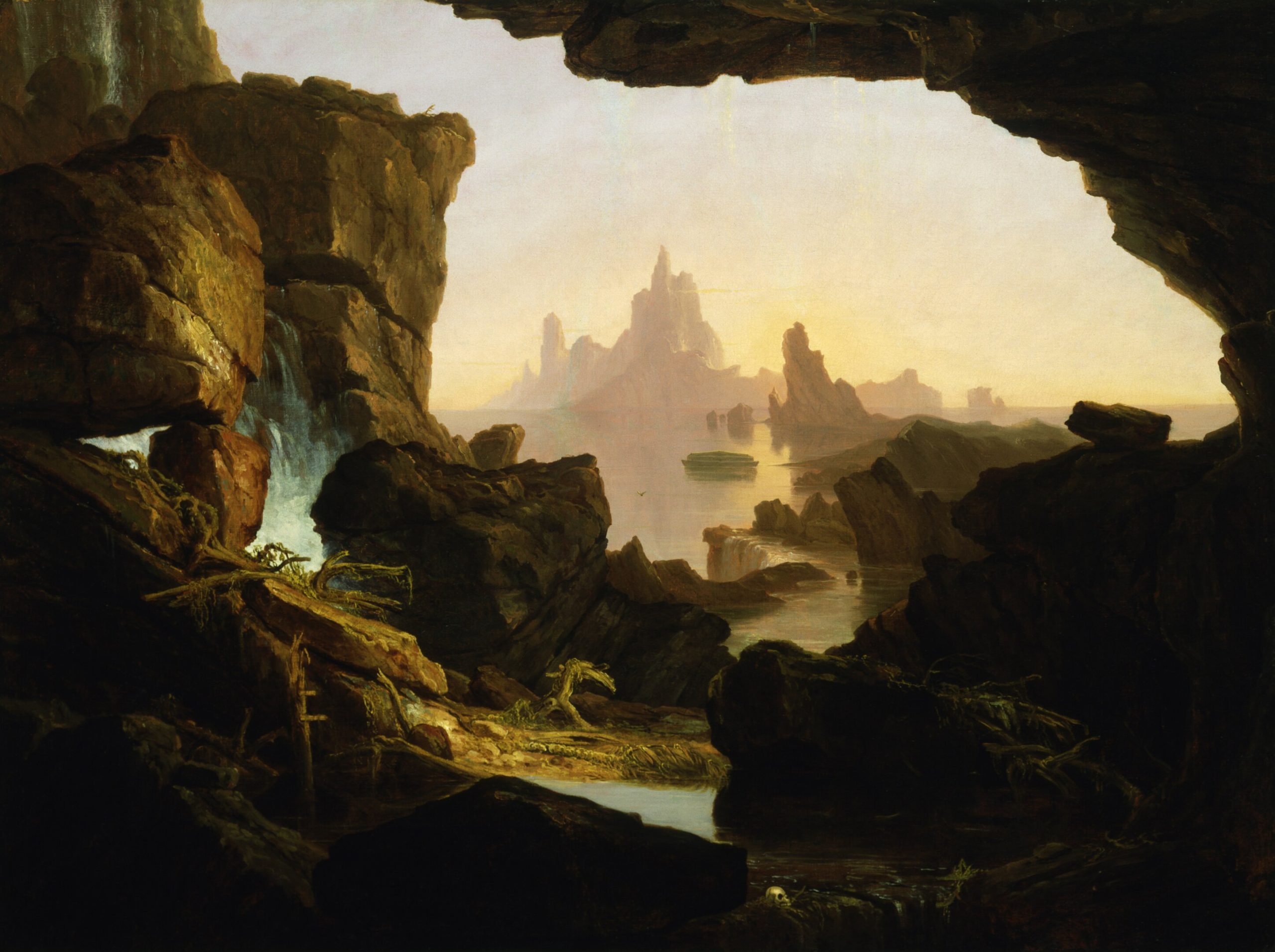A landscape view of canyons