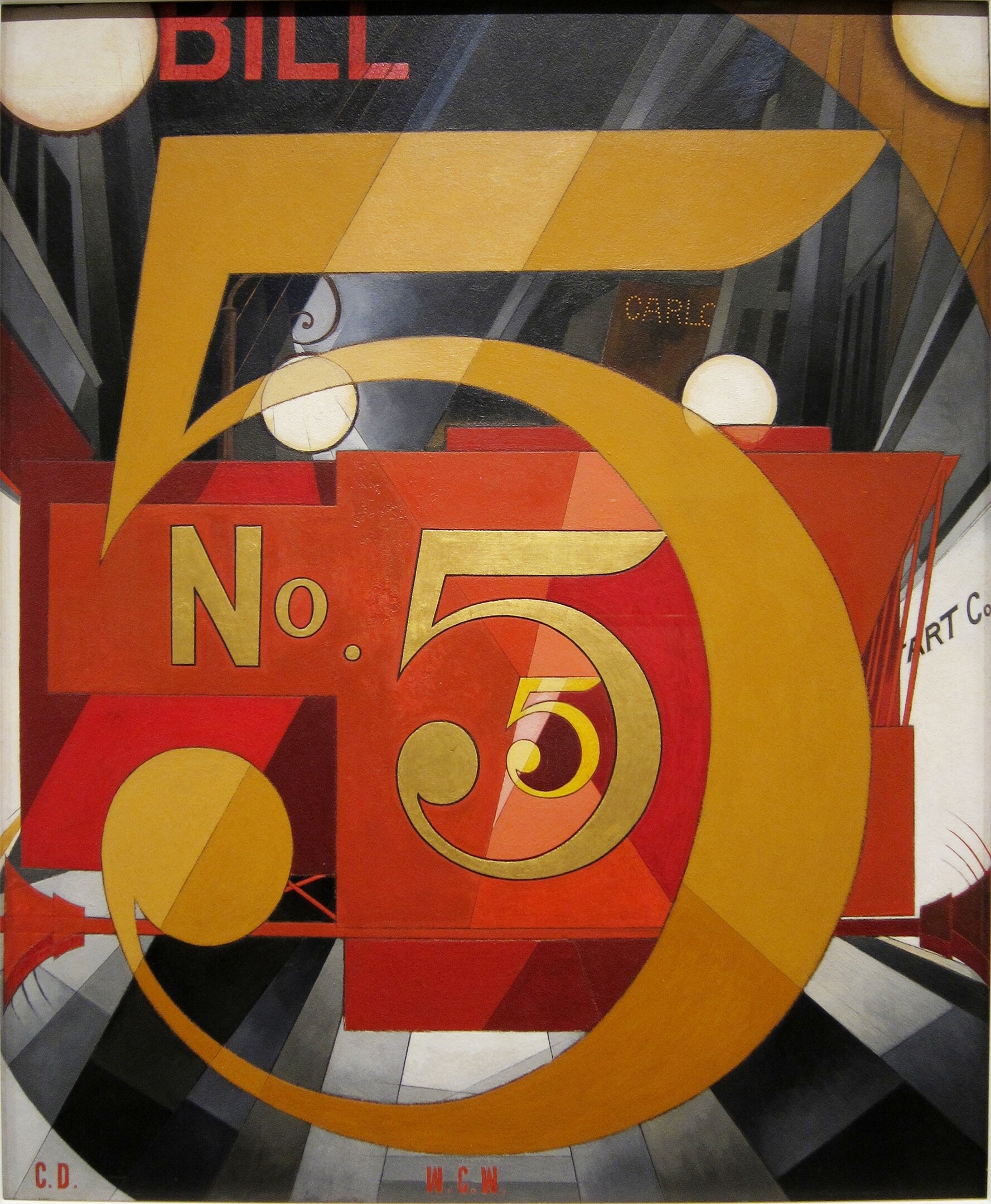 The numerical symbol for five appears twice in different sizes against an abstract background.