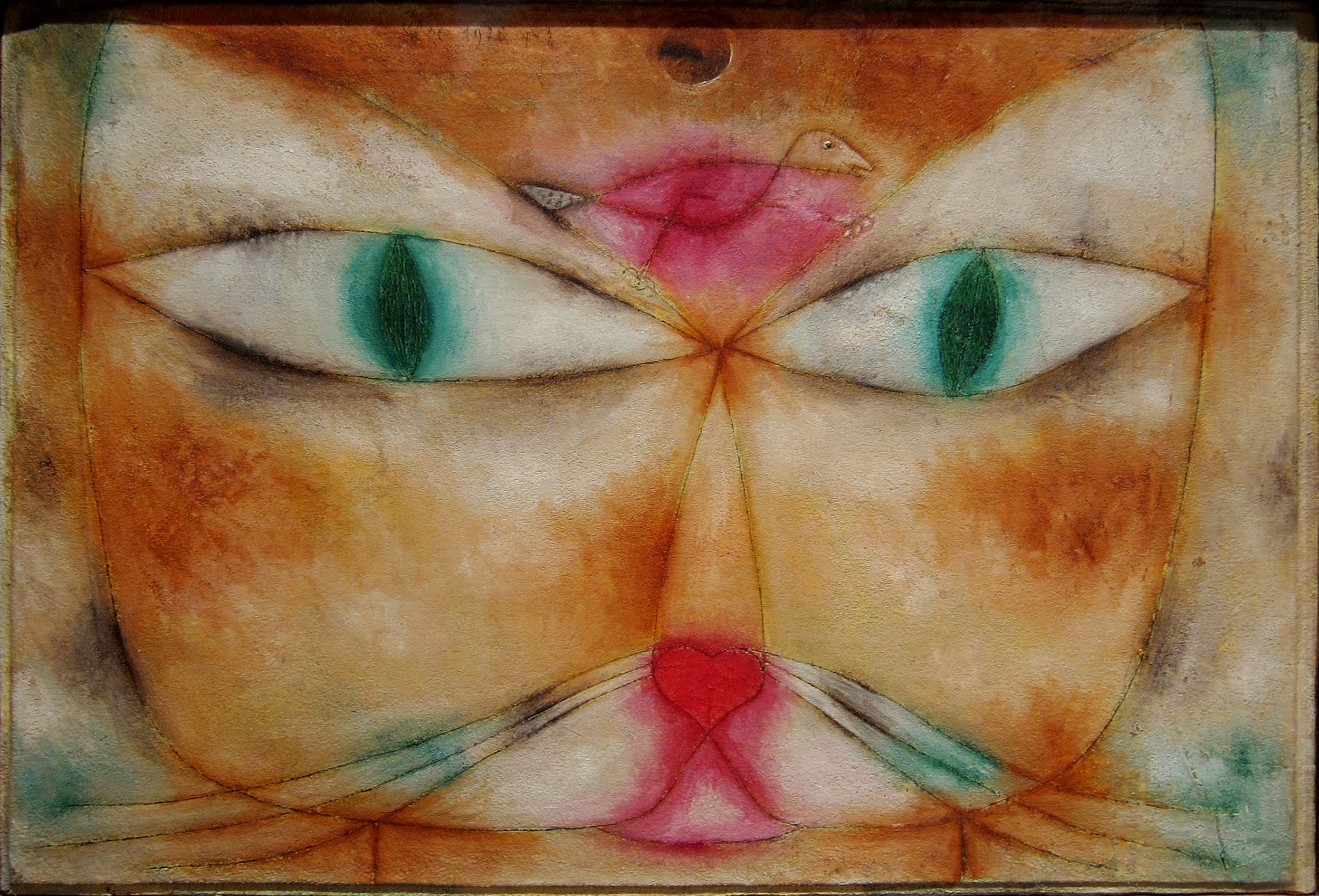 An abstract depiction of a cat's face