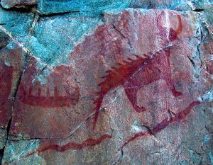 A rock painting from 150 to 400 years ago