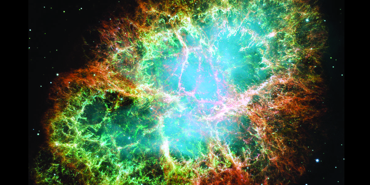 A photo is shown of the Crab Nebula.